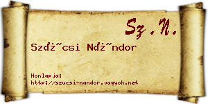 Szücsi Nándor névjegykártya