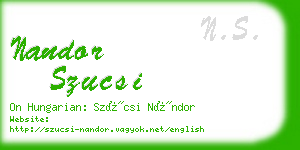 nandor szucsi business card